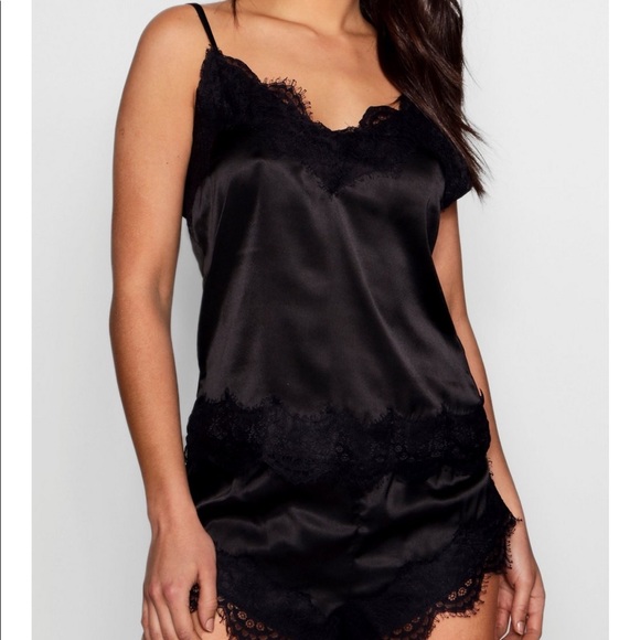 3 Sets BooHoo Eyelash Lace Trim Cami & Short Sz 6 - Picture 4 of 12